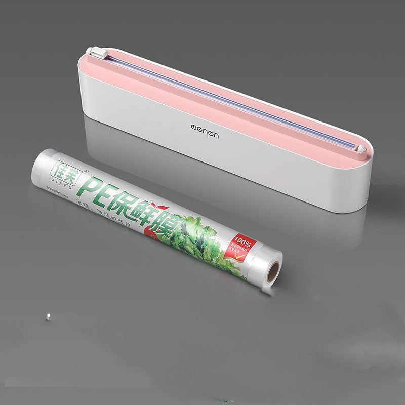 Plastfolie hållare med kniv